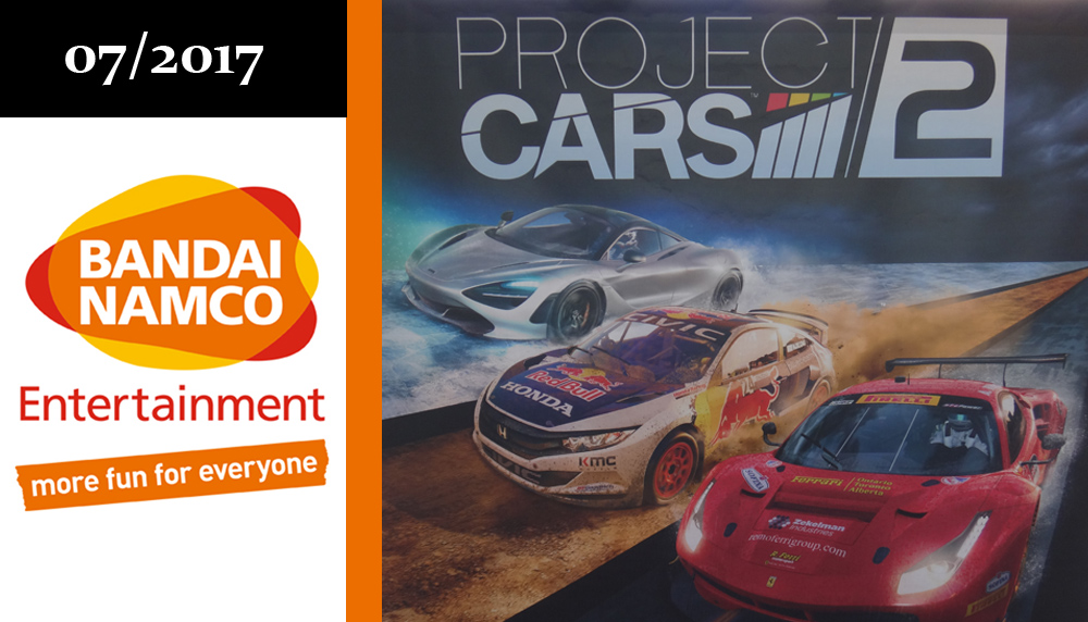Logo de Bandai Namco et affiche de Project Cars 2